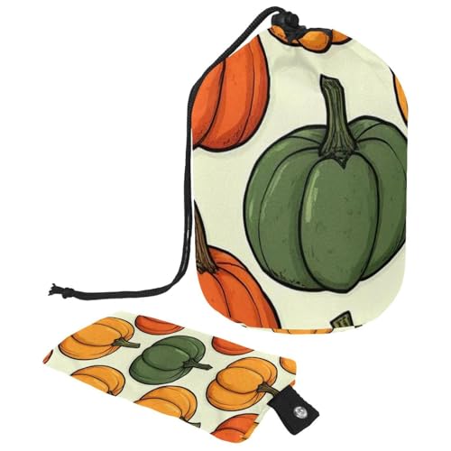Helloween Pumkins_135 Kosmetiktasche mit Mini-Reißverschlusstasche, Reise-Kulturbeutel für Damen, Kordelzug, Make-up-Organizer, tragbar, wasserdicht, fasstasche, Mehrfarbig 11, von HOHODIY