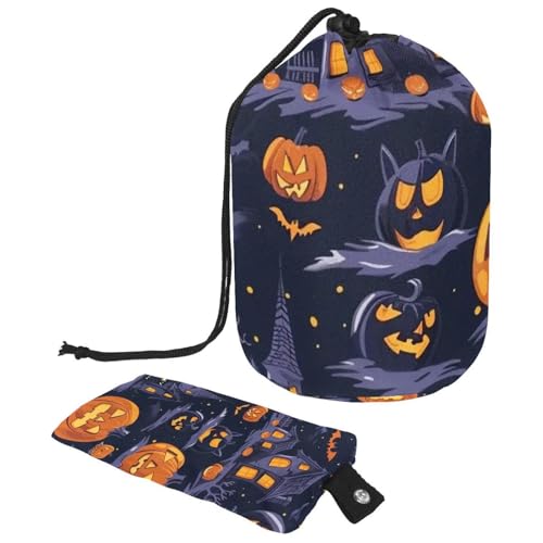 Kosmetiktasche für Weihnachten und Neujahr mit Mini-Reißverschluss, Reise-Kulturbeutel für Damen, Kordelzug, Make-up-Organizer, tragbar, wasserdicht, Fasstasche, Mehrfarbig 03, von HOHODIY