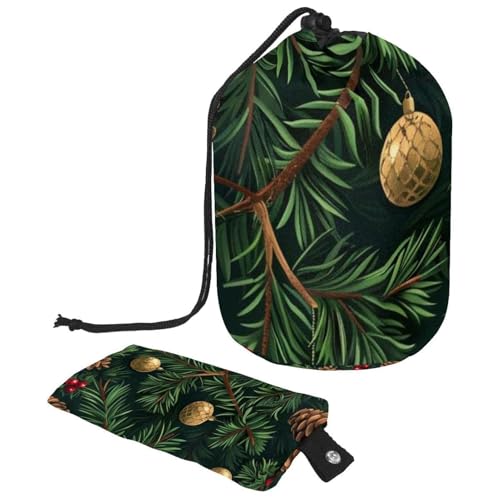 Kosmetiktasche für Weihnachten und Neujahr mit Mini-Reißverschluss, Reise-Kulturbeutel für Damen, Kordelzug, Make-up-Organizer, tragbar, wasserdicht, Fasstasche, Mehrfarbig 05, von HOHODIY