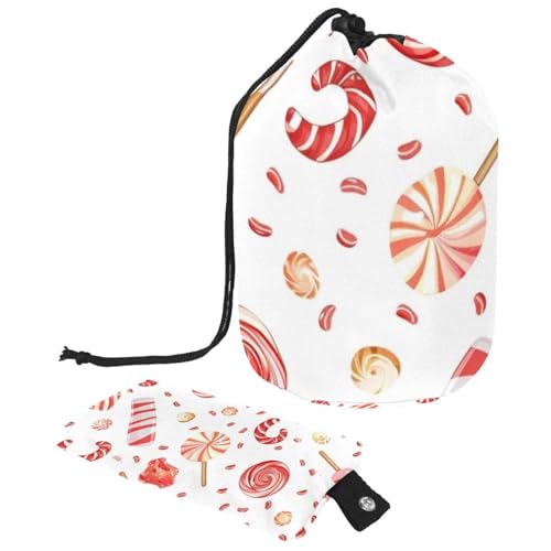 Kosmetiktasche für Weihnachten und Neujahr mit Mini-Reißverschluss, Reise-Kulturbeutel für Damen, Kordelzug, Make-up-Organizer, tragbar, wasserdicht, Fasstasche, Mehrfarbig 06, von HOHODIY