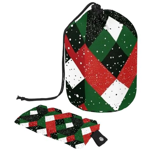 Kosmetiktasche für Weihnachten und Neujahr mit Mini-Reißverschluss, Reise-Kulturbeutel für Damen, Kordelzug, Make-up-Organizer, tragbar, wasserdicht, Fasstasche, Mehrfarbig 11, von HOHODIY