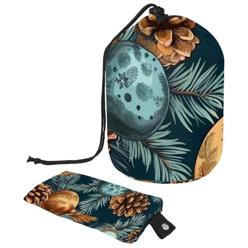 Kosmetiktasche für Weihnachten und Neujahr mit Mini-Reißverschluss, Reise-Kulturbeutel für Damen, Kordelzug, Make-up-Organizer, tragbar, wasserdicht, Fasstasche, Mehrfarbig 18, von HOHODIY