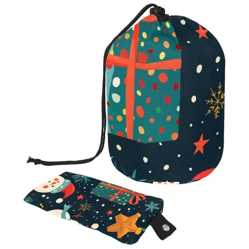 Kosmetiktasche für Weihnachten und Neujahr mit Mini-Reißverschluss, Reise-Kulturbeutel für Damen, Kordelzug, Make-up-Organizer, tragbar, wasserdicht, Fasstasche, Mehrfarbig 20, von HOHODIY