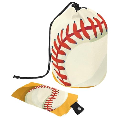 Kosmetiktasche mit Baseballball-Hintergrund, mit Mini-Reißverschluss-Tasche, Reise-Kulturbeutel für Frauen, Kordelzug, Make-up-Organizer, tragbar, wasserdicht, Fasstasche, Mehrfarbig 12, von HOHODIY