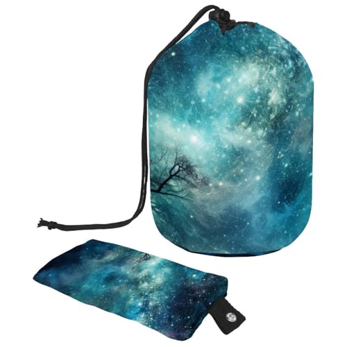 Kosmetiktasche mit Mini-Reißverschluss, Reise-Kulturbeutel für Damen, Kordelzug, Make-up-Organizer, tragbar, wasserdicht, mit Sternen, Mehrfarbig 02, 9.9x6.9in/25.2x17.6cm;6x3.5in/15.2x8.8cm von HOHODIY