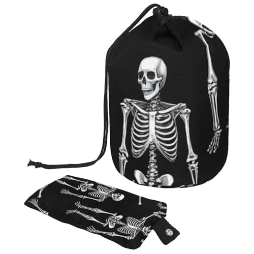 Kosmetiktasche mit Schneemann und Vogel für Weihnachten, mit Mini-Reißverschluss, Reise-Kulturbeutel für Damen, Kordelzug, Make-up-Organizer, tragbar, wasserdicht, fassförmig, Mehrfarbig 05, von HOHODIY