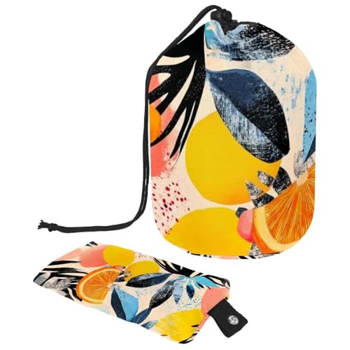 Kosmetiktasche mit Schneemann und Vogel für Weihnachten, mit Mini-Reißverschluss, Reise-Kulturbeutel für Damen, Kordelzug, Make-up-Organizer, tragbar, wasserdicht, fassförmig, Mehrfarbig 11, von HOHODIY