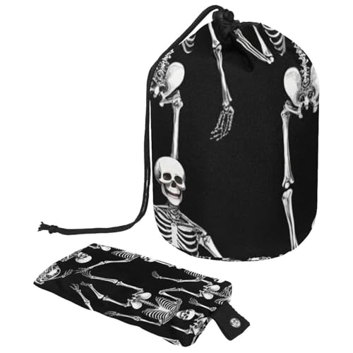 Kosmetiktasche mit Schneemann und Vogel für Weihnachten, mit Mini-Reißverschluss, Reise-Kulturbeutel für Damen, Kordelzug, Make-up-Organizer, tragbar, wasserdicht, fassförmig, Mehrfarbig 13, von HOHODIY