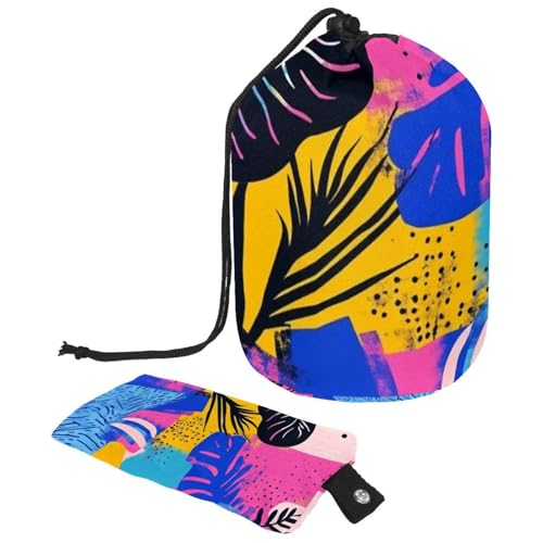 Kosmetiktasche mit Schneemann und Vogel für Weihnachten, mit Mini-Reißverschluss, Reise-Kulturbeutel für Damen, Kordelzug, Make-up-Organizer, tragbar, wasserdicht, fassförmig, Mehrfarbig 15, von HOHODIY