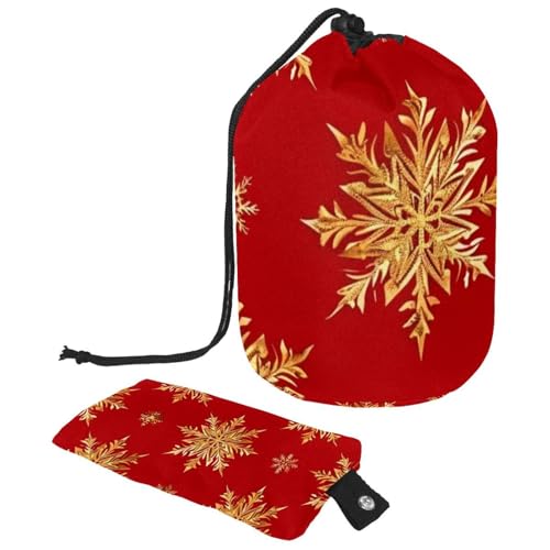 Kosmetiktasche mit weihnachtlichem rotem und grünem Symbol, geometrische Elemente, 3 Stück, mit Mini-Reißverschlusstasche, Reise-Kulturbeutel für Damen, Kordelzug, Make-up-Organizer, tragbar, von HOHODIY