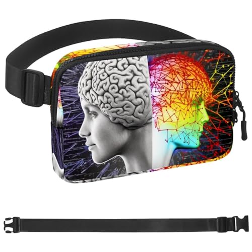 Map Block Bauchtasche für Herren und Damen, Wandern, Gürteltasche, Laufgürtel, Jogging, Taschengürtel mit verstellbarem Gurt für Laufen, Wandern, Reisen, Mehrfarbig 09, 1.5x9.0x5.9in/4x23x15cm von HOHODIY