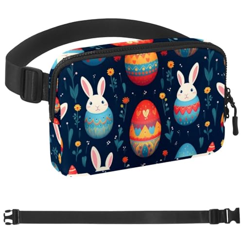 Ostern-Gürteltasche zum Laufen, Bauchtasche für Damen und Herren, Crossbody-Gürteltasche, Bauchtasche mit verstellbarem Riemen für Sport, Mehrfarbig 03, 1.5x9.0x5.9in/4x23x15cm von HOHODIY
