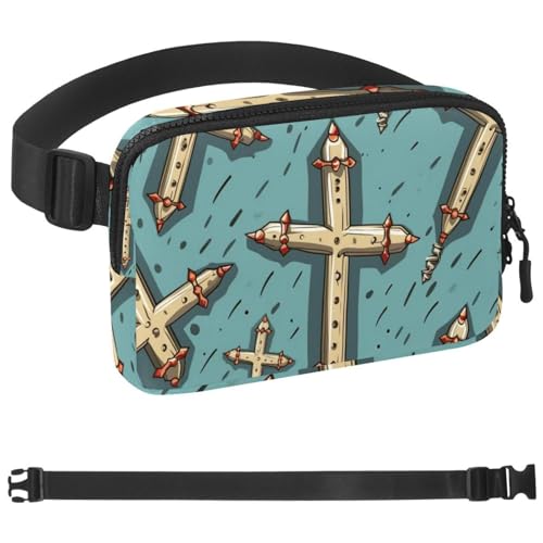 Ostern-Gürteltasche zum Laufen, Bauchtasche für Damen und Herren, Crossbody-Gürteltasche, Bauchtasche mit verstellbarem Riemen für Sport, Mehrfarbig 05, 1.5x9.0x5.9in/4x23x15cm von HOHODIY