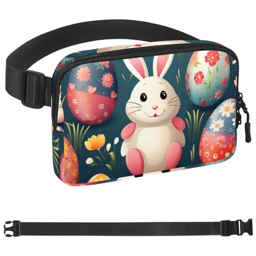 Ostern-Gürteltasche zum Laufen, Bauchtasche für Damen und Herren, Crossbody-Gürteltasche, Bauchtasche mit verstellbarem Riemen für Sport, Mehrfarbig 06, 1.5x9.0x5.9in/4x23x15cm von HOHODIY