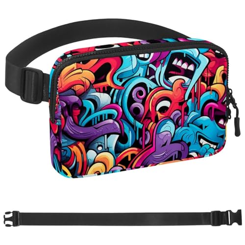 Ostern-Gürteltasche zum Laufen, Bauchtasche für Damen und Herren, Crossbody-Gürteltasche, Bauchtasche mit verstellbarem Riemen für Sport, Mehrfarbig 14, 1.5x9.0x5.9in/4x23x15cm von HOHODIY