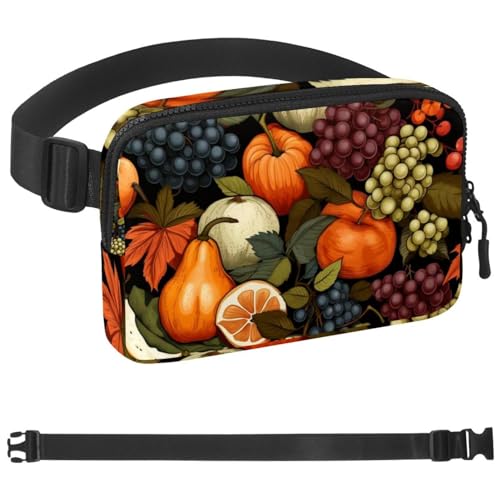Thanksgiving Truthahn Crossbody Bauchtasche für Damen und Herren, große Hüfttasche und Hüfttasche mit verstellbarem Gurt für Outdoor, Workout, Reisen, Freizeit, Laufen, Wandern, Radfahren, Mehrfarbig von HOHODIY