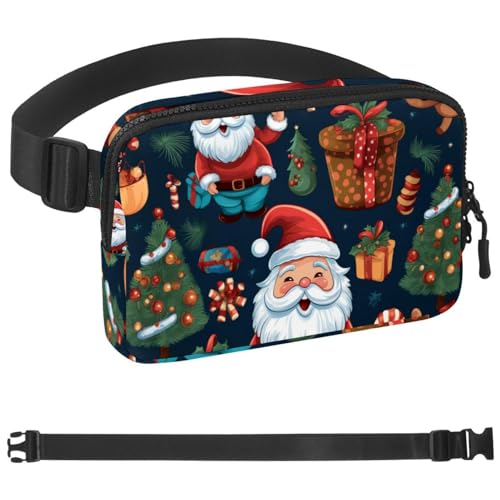 Weihnachts-Elch-Umhängetasche für Damen und Herren, große Hüfttasche und Hüfttasche mit verstellbarem Gurt für Outdoor, Workout, Reisen, Freizeit, Laufen, Wandern, Radfahren, Mehrfarbig 12, von HOHODIY