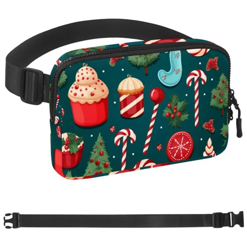 Weihnachts-Gürtel für Damen und Herren, Handyhalterung zum Laufen, Bauchtasche für Damen und Herren, Halterung für Handy, Laufgürtel, verstellbare Größe, Mehrfarbig 05, 1.5x9.0x5.9in/4x23x15cm von HOHODIY