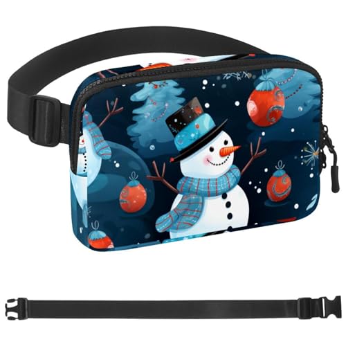 Weihnachts-Gürtel mit Schneemann-Laufgürtel, Workout-Gürtel für Handy, Geld, Schlüssel, Reisepass, Bankkarte, verstellbare Damen- und Herren-Reise-Hüfttasche, Tasche für Läufer, Mehrfarbig 07, von HOHODIY