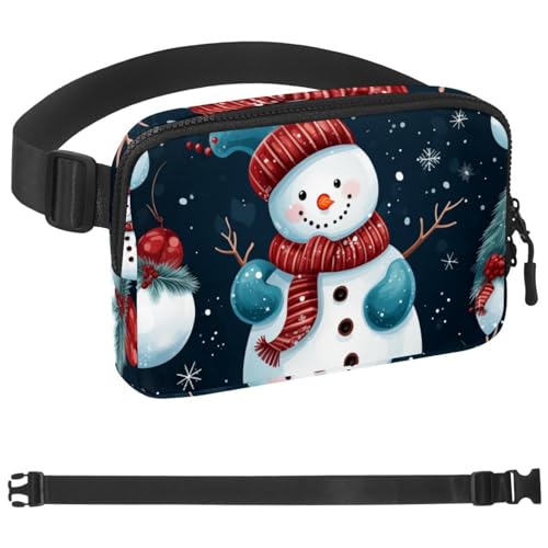 Weihnachts-Gürtel mit Schneemann-Laufgürtel, Workout-Gürtel für Handy, Geld, Schlüssel, Reisepass, Bankkarte, verstellbare Damen- und Herren-Reise-Hüfttasche, Tasche für Läufer, Mehrfarbig 09, von HOHODIY