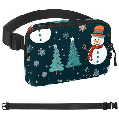 Weihnachts-Gürtel mit Schneemann-Laufgürtel, Workout-Gürtel für Handy, Geld, Schlüssel, Reisepass, Bankkarte, verstellbare Damen- und Herren-Reise-Hüfttasche, Tasche für Läufer, Mehrfarbig 11, von HOHODIY