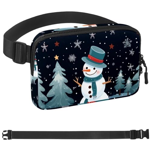Weihnachts-Gürtel mit Schneemann-Laufgürtel, Workout-Gürtel für Handy, Geld, Schlüssel, Reisepass, Bankkarte, verstellbare Damen- und Herren-Reise-Hüfttasche, Tasche für Läufer, Mehrfarbig 13, von HOHODIY