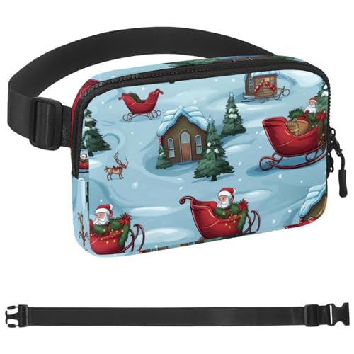 Weihnachts-Gürtel mit Schneemann-Laufgürtel, Workout-Gürtel für Handy, Geld, Schlüssel, Reisepass, Bankkarte, verstellbare Damen- und Herren-Reise-Hüfttasche, Tasche für Läufer, Mehrfarbig 14, von HOHODIY