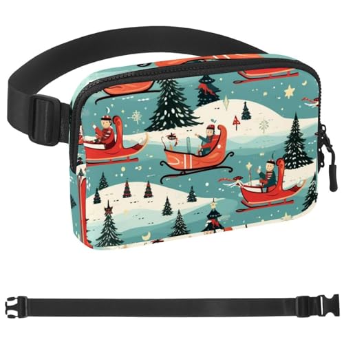 Weihnachts-Gürtel mit Schneemann-Laufgürtel, Workout-Gürtel für Handy, Geld, Schlüssel, Reisepass, Bankkarte, verstellbare Damen- und Herren-Reise-Hüfttasche, Tasche für Läufer, Mehrfarbig 18, von HOHODIY