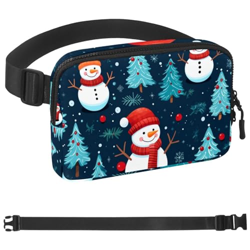 Weihnachts-Gürtel mit Schneemann-Laufgürtel, Workout-Gürtel für Handy, Geld, Schlüssel, Reisepass, Bankkarte, verstellbare Damen- und Herren-Reise-Hüfttasche, Tasche für Läufer, Mehrfarbig 19, von HOHODIY