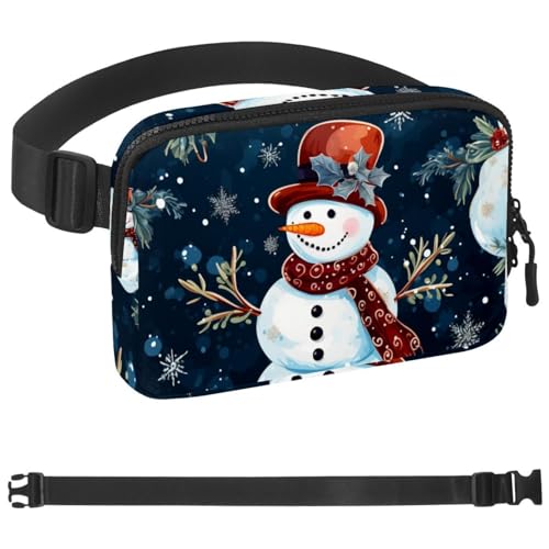 Weihnachts-Gürtel mit Schneemann-Laufgürtel, Workout-Gürtel für Handy, Geld, Schlüssel, Reisepass, Bankkarte, verstellbare Damen- und Herren-Reise-Hüfttasche, Tasche für Läufer, Mehrfarbig 20, von HOHODIY