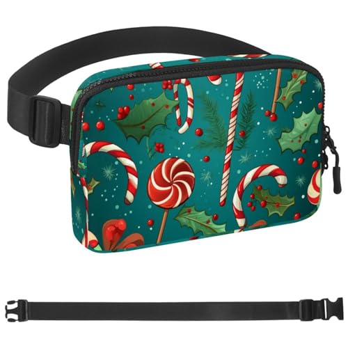 Weihnachts-Gürteltasche für Damen und Herren, Gürteltasche für Damen und Herren, Gürteltasche mit verstellbarem Riemen für Sport, Mehrfarbig 03, 1.5x9.0x5.9in/4x23x15cm von HOHODIY