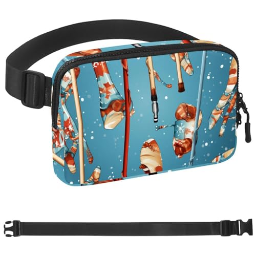 Weihnachts-Gürteltasche für Damen und Herren, Gürteltasche für Damen und Herren, Gürteltasche mit verstellbarem Riemen für Sport, Mehrfarbig 06, 1.5x9.0x5.9in/4x23x15cm von HOHODIY