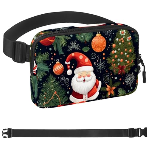 Weihnachts-Gürteltasche zum Laufen, Bauchtasche für Damen und Herren, Crossbody-Gürteltasche, Bauchtasche mit verstellbarem Riemen für Sport, Mehrfarbig 05, 1.5x9.0x5.9in/4x23x15cm von HOHODIY