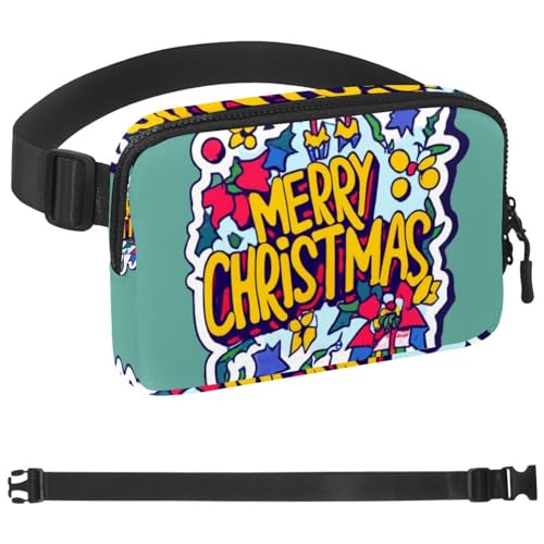 Weihnachts-Gürteltasche zum Laufen, Bauchtasche für Damen und Herren, Crossbody-Gürteltasche, Bauchtasche mit verstellbarem Riemen für Sport, Mehrfarbig 14, 1.5x9.0x5.9in/4x23x15cm Weihnachts-Gürteltasche zum Laufen, Bauchtasche für Damen und Herren, Crossbody-Gürteltasche, Bauchtasche mit verstellbarem Riemen für Sport, Mehrfarbig 14, 1.5x9.0x5.9in/4x23x15cm von HOHODIY