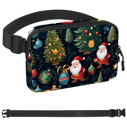 Weihnachts-Gürteltasche zum Laufen, Bauchtasche für Damen und Herren, Crossbody-Gürteltasche, Bauchtasche mit verstellbarem Riemen für Sport, Mehrfarbig 17, 1.5x9.0x5.9in/4x23x15cm von HOHODIY