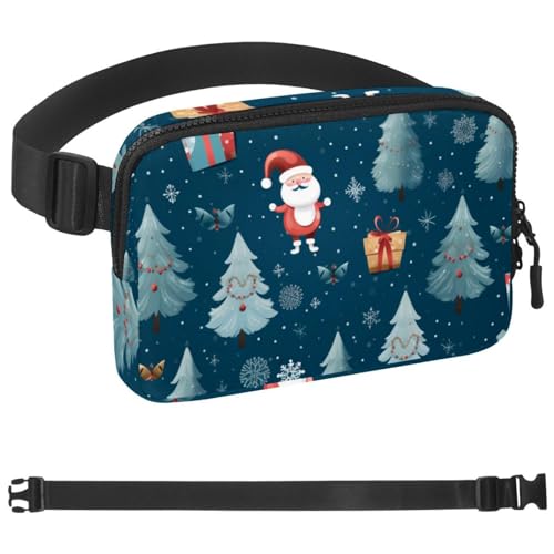Weihnachts-Gürteltasche zum Laufen, Bauchtasche für Damen und Herren, Crossbody-Gürteltasche, Bauchtasche mit verstellbarem Riemen für Sport, Mehrfarbig 17, 1.5x9.0x5.9in/4x23x15cm von HOHODIY