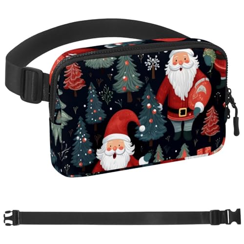 Weihnachts-Gürteltasche zum Laufen, Bauchtasche für Damen und Herren, Crossbody-Gürteltasche, Bauchtasche mit verstellbarem Riemen für Sport, Mehrfarbig 19, 1.5x9.0x5.9in/4x23x15cm von HOHODIY