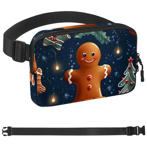 Weihnachts-Lebkuchenmann-Taschen-Laufgürtel für Damen und Herren, Handyhalterung zum Laufen, Bauchtasche für Damen und Herren, Halterung für Handy, Laufgürtel, verstellbare Größe, Mehrfarbig 13, von HOHODIY