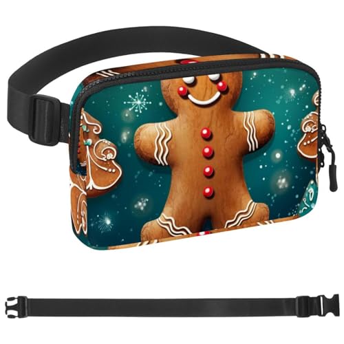 Weihnachts-Lebkuchenmann-Taschen-Laufgürtel für Damen und Herren, Handyhalterung zum Laufen, Bauchtasche für Damen und Herren, Halterung für Handy, Laufgürtel, verstellbare Größe, Mehrfarbig 07, von HOHODIY