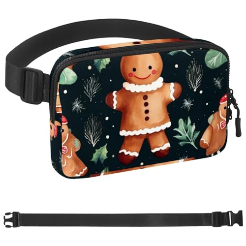 Weihnachts-Lebkuchenmann-Taschen-Laufgürtel für Damen und Herren, Handyhalterung zum Laufen, Bauchtasche für Damen und Herren, Halterung für Handy, Laufgürtel, verstellbare Größe, Mehrfarbig 06, von HOHODIY
