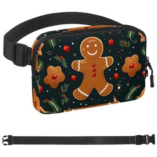 Weihnachts-Lebkuchenmann-Taschen-Laufgürtel für Damen und Herren, Handyhalterung zum Laufen, Bauchtasche für Damen und Herren, Halterung für Handy, Laufgürtel, verstellbare Größe, Mehrfarbig 11, von HOHODIY