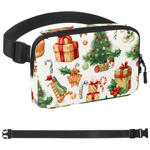 Weihnachts-Lebkuchenmann-Taschen-Laufgürtel für Damen und Herren, Handyhalterung zum Laufen, Bauchtasche für Damen und Herren, Halterung für Handy, Laufgürtel, verstellbare Größe, Mehrfarbig 18, von HOHODIY