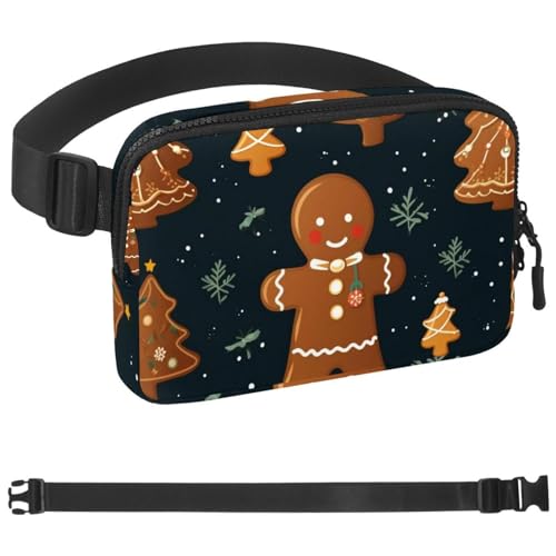 Weihnachts-Lebkuchenmann-Taschen-Laufgürtel für Damen und Herren, Handyhalterung zum Laufen, Bauchtasche für Damen und Herren, Halterung für Handy, Laufgürtel, verstellbare Größe, Mehrfarbig 05, von HOHODIY
