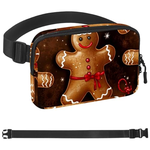 Weihnachts-Lebkuchenmann-Taschen-Laufgürtel für Damen und Herren, Handyhalterung zum Laufen, Bauchtasche für Damen und Herren, Halterung für Handy, Laufgürtel, verstellbare Größe, Mehrfarbig 14, von HOHODIY