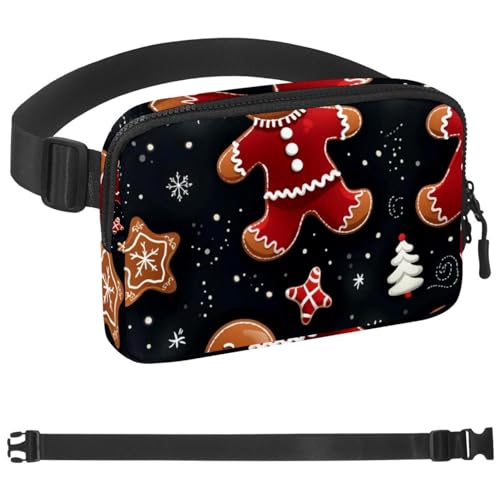 Weihnachts-Lebkuchenmann-Taschen-Laufgürtel für Damen und Herren, Handyhalterung zum Laufen, Bauchtasche für Damen und Herren, Halterung für Handy, Laufgürtel, verstellbare Größe, Mehrfarbig 19, von HOHODIY