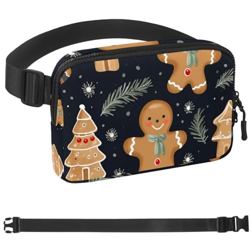 Weihnachts-Lebkuchenmann-Taschen-Laufgürtel für Damen und Herren, Handyhalterung zum Laufen, Bauchtasche für Damen und Herren, Halterung für Handy, Laufgürtel, verstellbare Größe, Multicolor 08, von HOHODIY