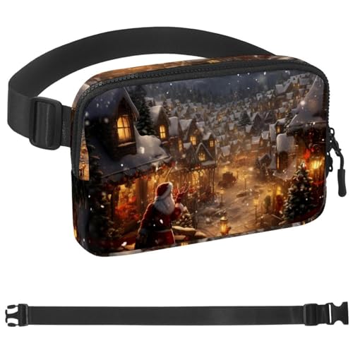Weihnachts-Retro-Taschen-Laufgürtel für Damen und Herren, Handyhalterung zum Laufen, Bauchtasche für Damen und Herren, Halterung für Handy, Laufgürtel, verstellbare Größe, Mehrfarbig 02, von HOHODIY