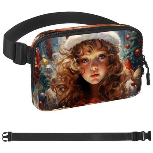 Weihnachts-Retro-Taschen-Laufgürtel für Damen und Herren, Handyhalterung zum Laufen, Bauchtasche für Damen und Herren, Halterung für Handy, Laufgürtel, verstellbare Größe, Mehrfarbig 03, von HOHODIY