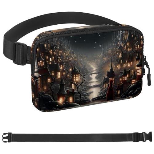 Weihnachts-Retro-Taschen-Laufgürtel für Damen und Herren, Handyhalterung zum Laufen, Bauchtasche für Damen und Herren, Halterung für Handy, Laufgürtel, verstellbare Größe, Mehrfarbig 05, von HOHODIY