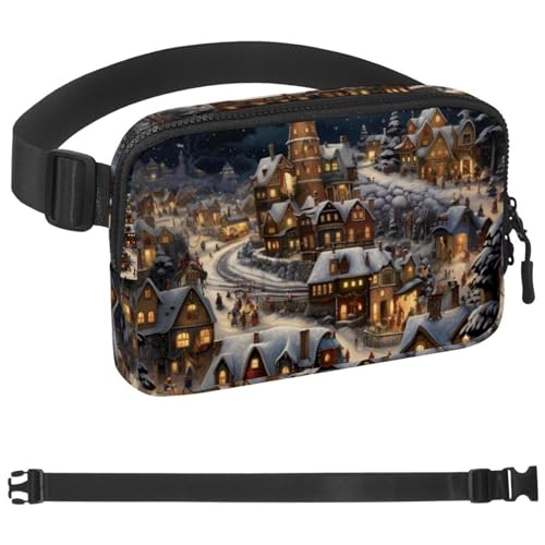 Weihnachts-Retro-Taschen-Laufgürtel für Damen und Herren, Handyhalterung zum Laufen, Bauchtasche für Damen und Herren, Halterung für Handy, Laufgürtel, verstellbare Größe, Mehrfarbig 16, von HOHODIY
